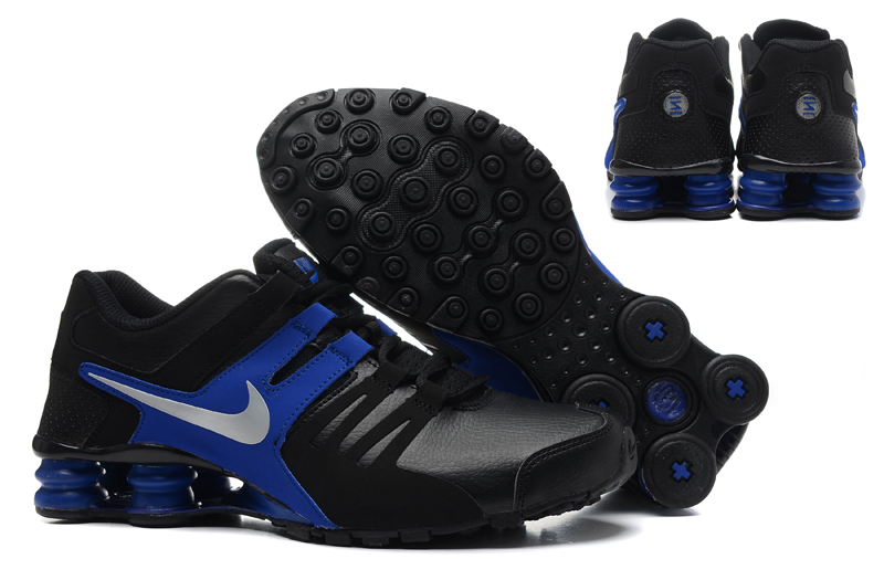 Nike Shox Actuelle Bleu Noir 2014 Nouvelles Chaussures